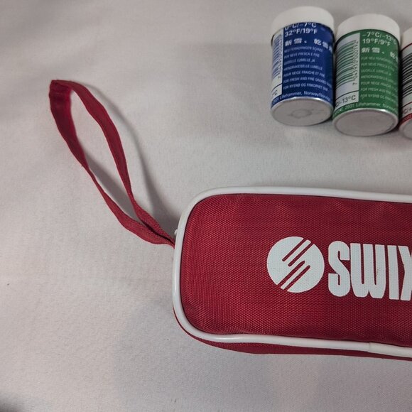 VTG Swix Ski Wax EXTRA Blue Red Green 3 Sticks Scrapper Block Case FULL COMPLETE - Picture 11 of 14